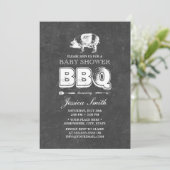 Chalkboard Pig Roast Baby shower BBQ Party Kaart (Staand voorkant)