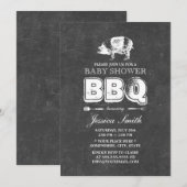 Chalkboard Pig Roast Baby shower BBQ Party Kaart (Voorkant / Achterkant)