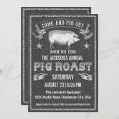 Chalkboard  Pig Roast Invitation Kaart (Voorkant / Achterkant)