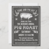 Chalkboard  Pig Roast Invitation Kaart (Voorkant)