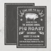 Chalkboard  Pig Roast Invitation Kaart (Voorkant / Achterkant)