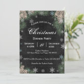 Chalkboard Pinecones kerstfeest uitnodiging (Staand voorkant)