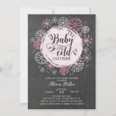 Chalkboard Pink Baby Het is koud Buiten Uitnodigin Kaart (Voorkant)