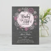 Chalkboard Pink Baby Het is koud Buiten Uitnodigin Kaart (Staand voorkant)