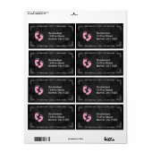 Chalkboard Pink Feet Baby shower Adreslabel Etiket (Full Sheet)