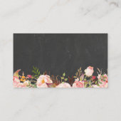  Chalkboard Pink Floral Wedding Insert Kaart (Achterkant)