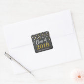 Chalkboard Pink Gold Confetti Afstuderen 2018 Vierkante Sticker (Envelop)