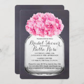 Chalkboard Pink Hydrangea Vrijgezellenfeest hydran Kaart (Voorkant / Achterkant)