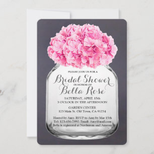 Chalkboard Pink Hydrangea Vrijgezellenfeest hydran Kaart