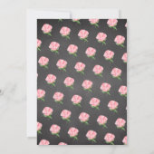 Chalkboard Pink Peonies Floral Spain Baptisme Kaart (Achterkant)