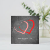 Chalkboard Pink Red Hearts Modern Valentine's day Feestdagenkaart (Staand voorkant)
