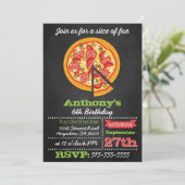 Chalkboard Pizza Party-uitnodigingen Kaart (Staand voorkant)