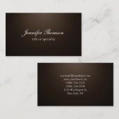 Chalkboard Plain Sepia Brown Classical Handwriting Visitekaartje (Voorkant / Achterkant)