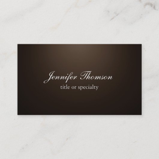 Chalkboard Plain Sepia Brown Classical Handwriting Visitekaartje (Voorkant)