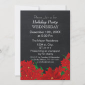 Chalkboard Poinsettias Holiday Kaart (Voorkant)