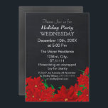 Chalkboard Poinsettias Holiday Kaart<br><div class="desc">Chalkboard Poinsettias,  feestdag diner,  kerstfeestdag uitnodiging</div>