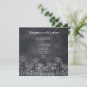 Chalkboard Poppy Receptie uitnodiging (Staand voorkant)