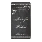 Chalkboard Posh Weddenschap Wine Label (Voorkant)