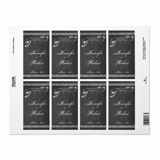 Chalkboard Posh Weddenschap Wine Label (Full Sheet)