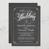 Chalkboard Poster Art Wedding Uitnodiging (Voorkant / Achterkant)