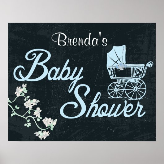 Chalkboard,  Poster voor aangepast Baby shower (Voorkant)