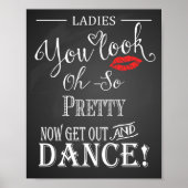 Chalkboard poster voor dames in badkamer afdrukken (Voorkant)