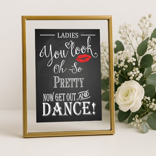 Chalkboard poster voor dames in badkamer afdrukken
