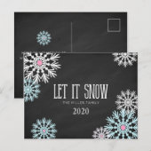 Chalkboard: prachtige sneeuwvlokken laten het snee briefkaart (Voorkant / Achterkant)