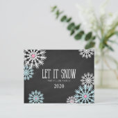 Chalkboard: prachtige sneeuwvlokken laten het snee briefkaart (Staand voorkant)