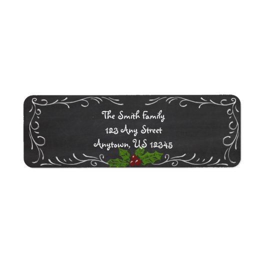 Chalkboard Prettige feestdagen Etiket (Voorkant)