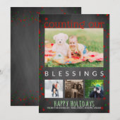 Chalkboard Prettige feestdagen foto-tellingen Feestdagenkaart (Voorkant / Achterkant)