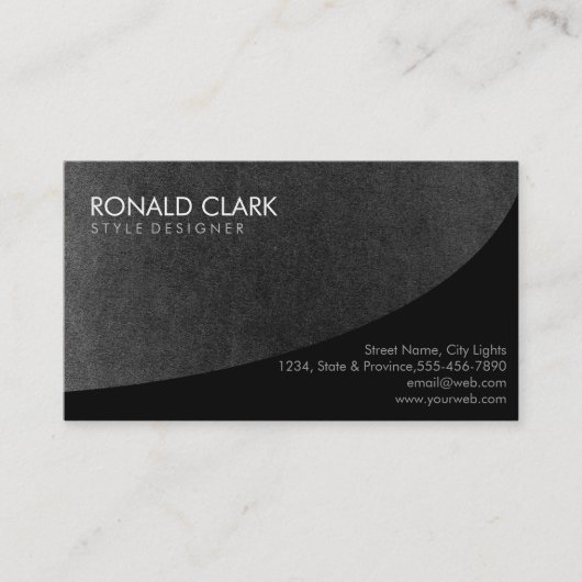 Chalkboard Professional Black Plain Visitekaartje (Voorkant)