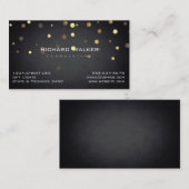 Chalkboard Professional Gold Confetti Black Visitekaartje (Voorkant / Achterkant)
