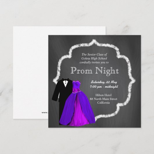 Chalkboard Prom Kaart (Voorkant / Achterkant)