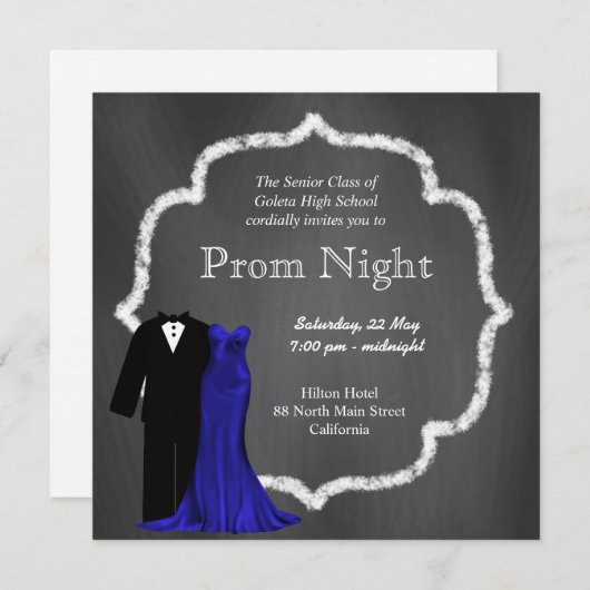 Chalkboard Prom Kaart (Voorkant / Achterkant)