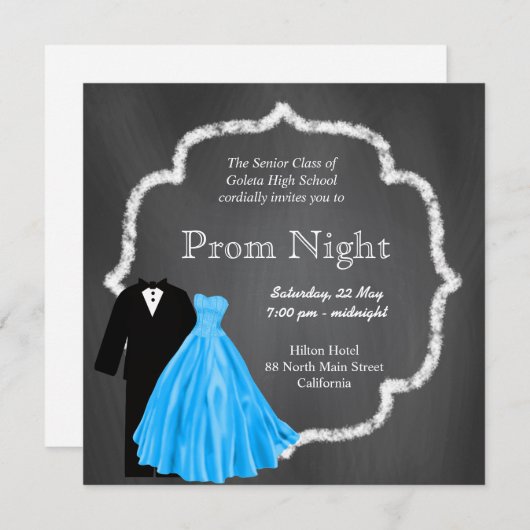 Chalkboard Prom Kaart (Voorkant / Achterkant)