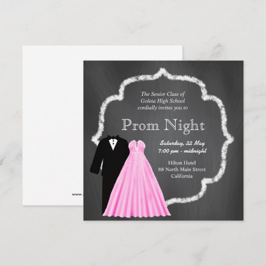 Chalkboard Prom Kaart (Voorkant / Achterkant)