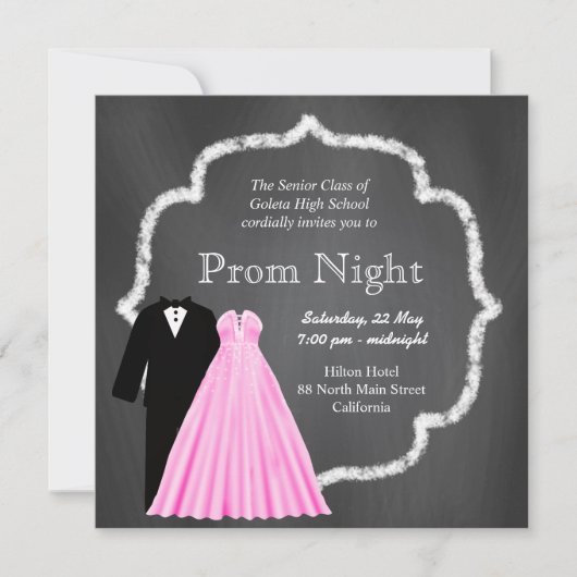 Chalkboard Prom Kaart (Voorkant)