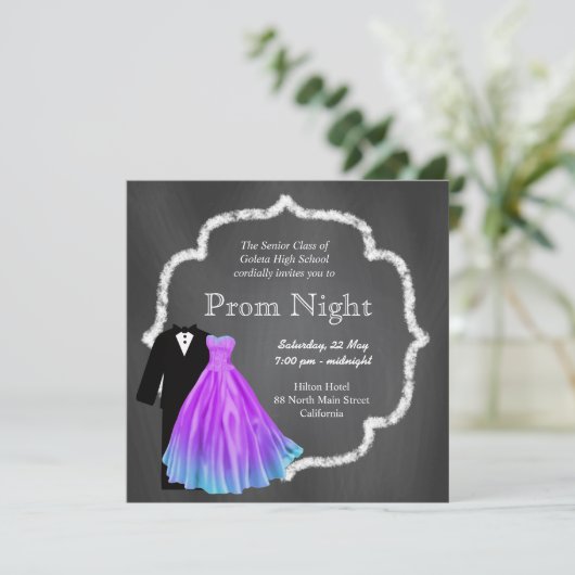 Chalkboard Prom Kaart (Staand voorkant)