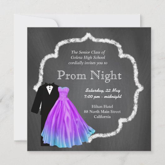 Chalkboard Prom Kaart (Voorkant)