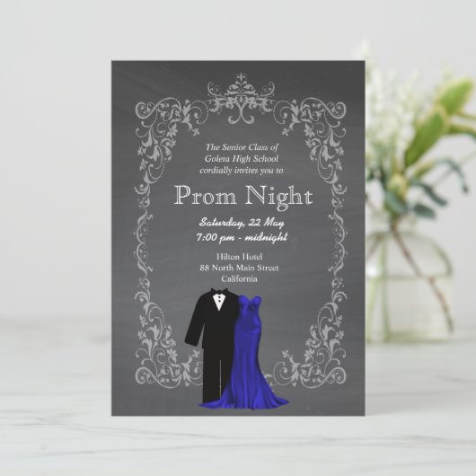 Chalkboard Prom Kaart (Staand voorkant)