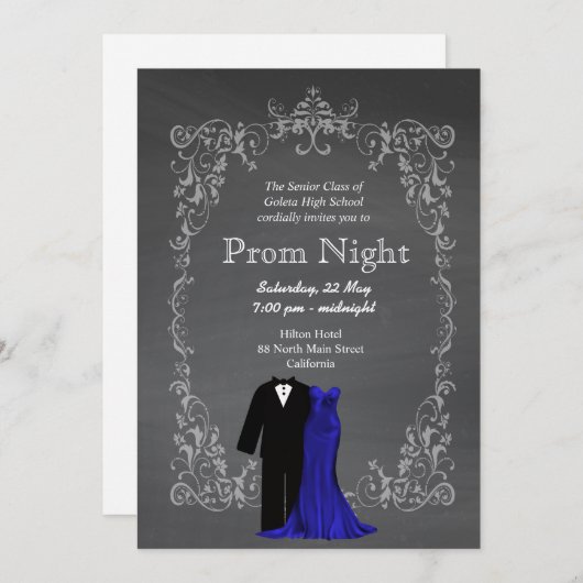 Chalkboard Prom Kaart (Voorkant / Achterkant)