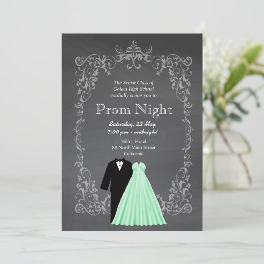 Chalkboard Prom Kaart (Staand voorkant)