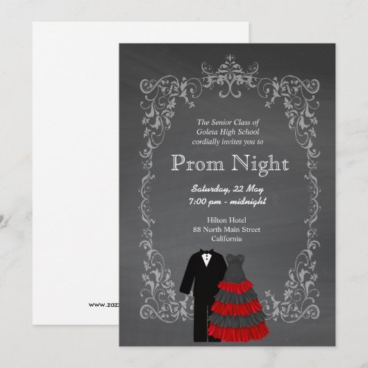 Chalkboard Prom Kaart (Voorkant / Achterkant)
