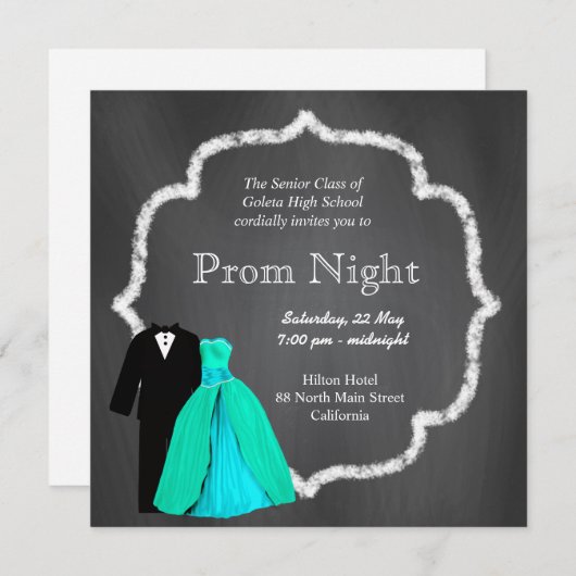 Chalkboard Prom Kaart (Voorkant / Achterkant)