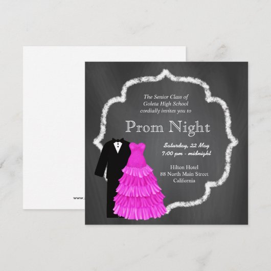 Chalkboard Prom Kaart (Voorkant / Achterkant)