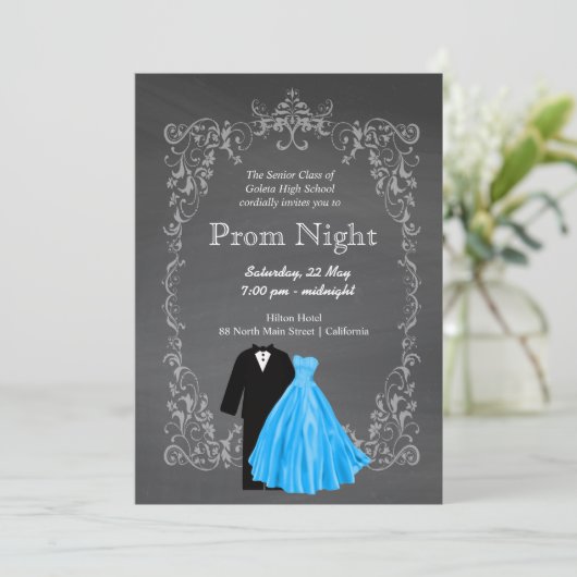Chalkboard Prom Kaart (Staand voorkant)