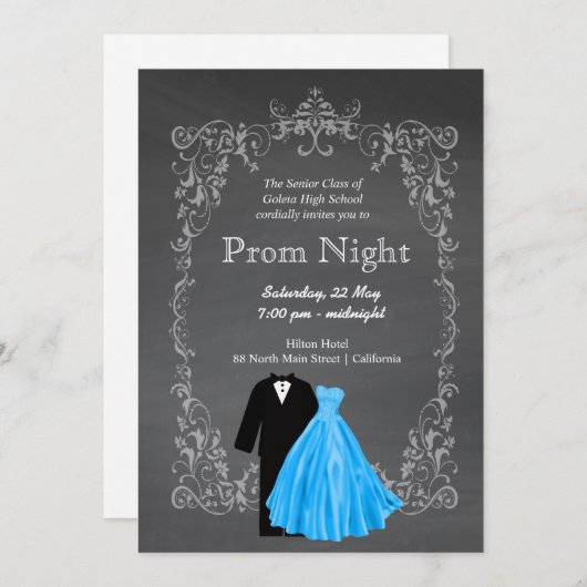 Chalkboard Prom Kaart (Voorkant / Achterkant)