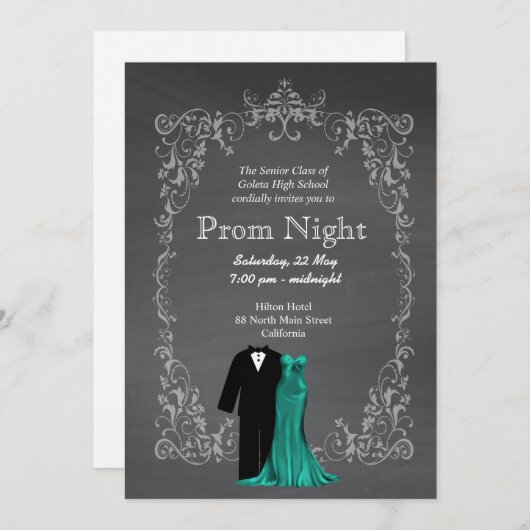 Chalkboard Prom Kaart (Voorkant / Achterkant)