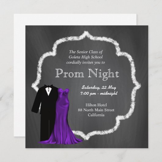 Chalkboard Prom Kaart (Voorkant / Achterkant)